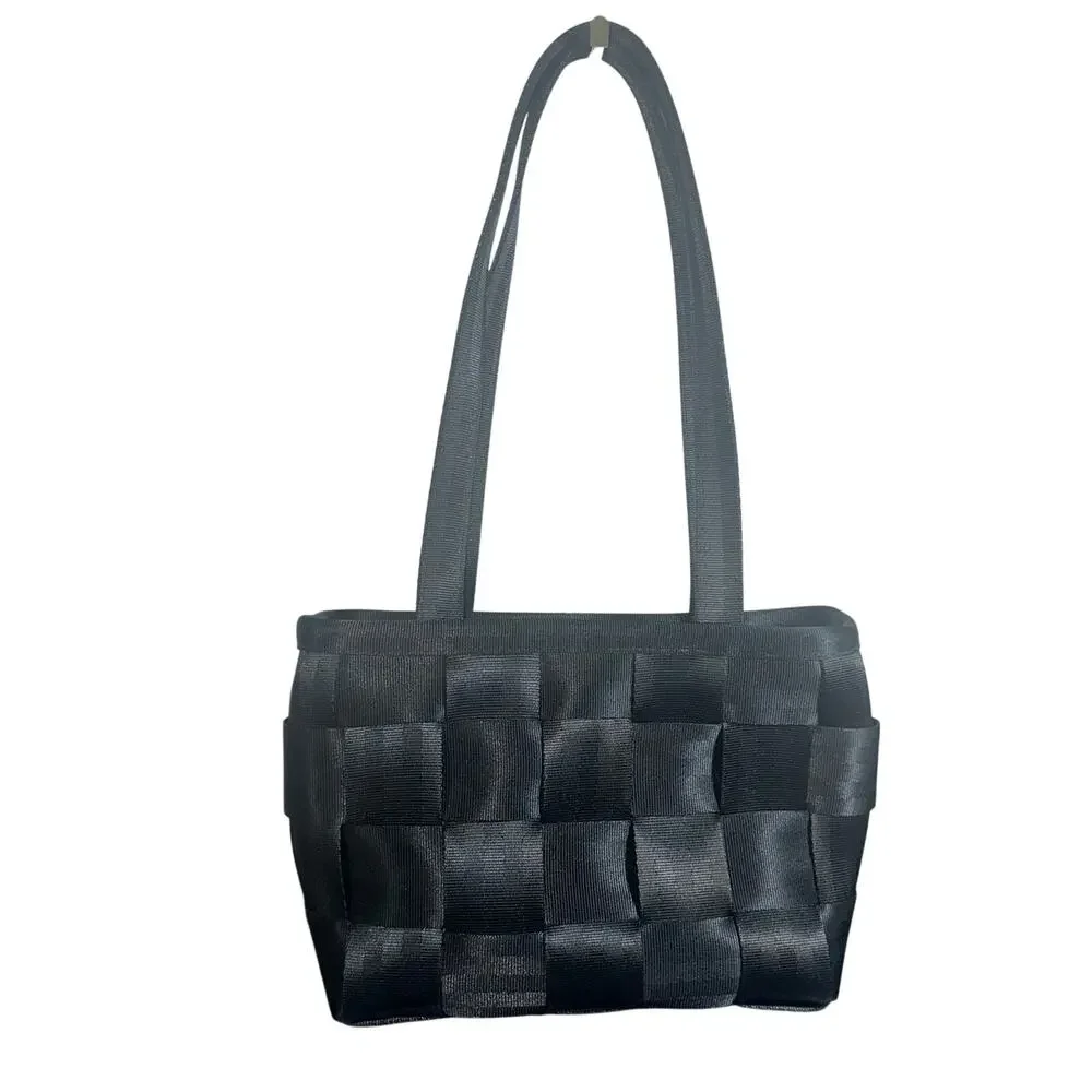 Harveys Black Seatbelt Woven Tote Shoulder Bag Durable Eco Style